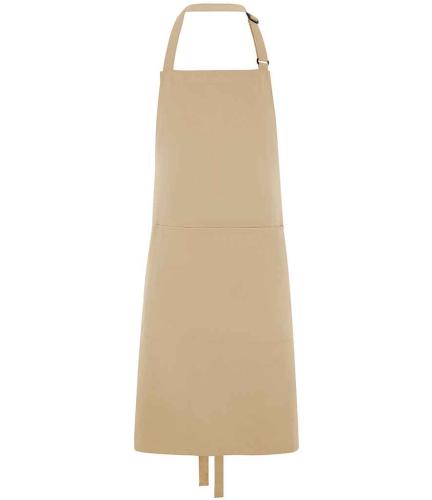 Dennys Poly. Bib Apron with Pocket - Biscuit - ONE